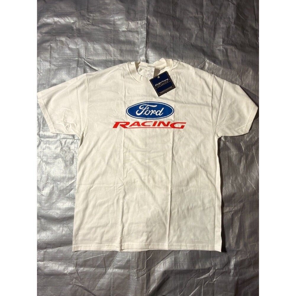Champion Ford Racing T Shirt Mens XL White Ford Motor Company Classics NWT Y2K